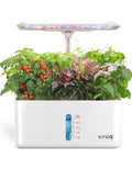 Ulyq smart indoor garden with plants and LED lights on a white background