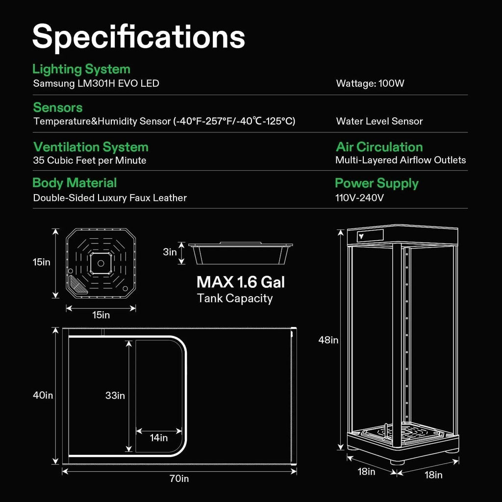 4 foot tall VGrow Smart Grow Box Complete Grow Tent Kit Soil Version