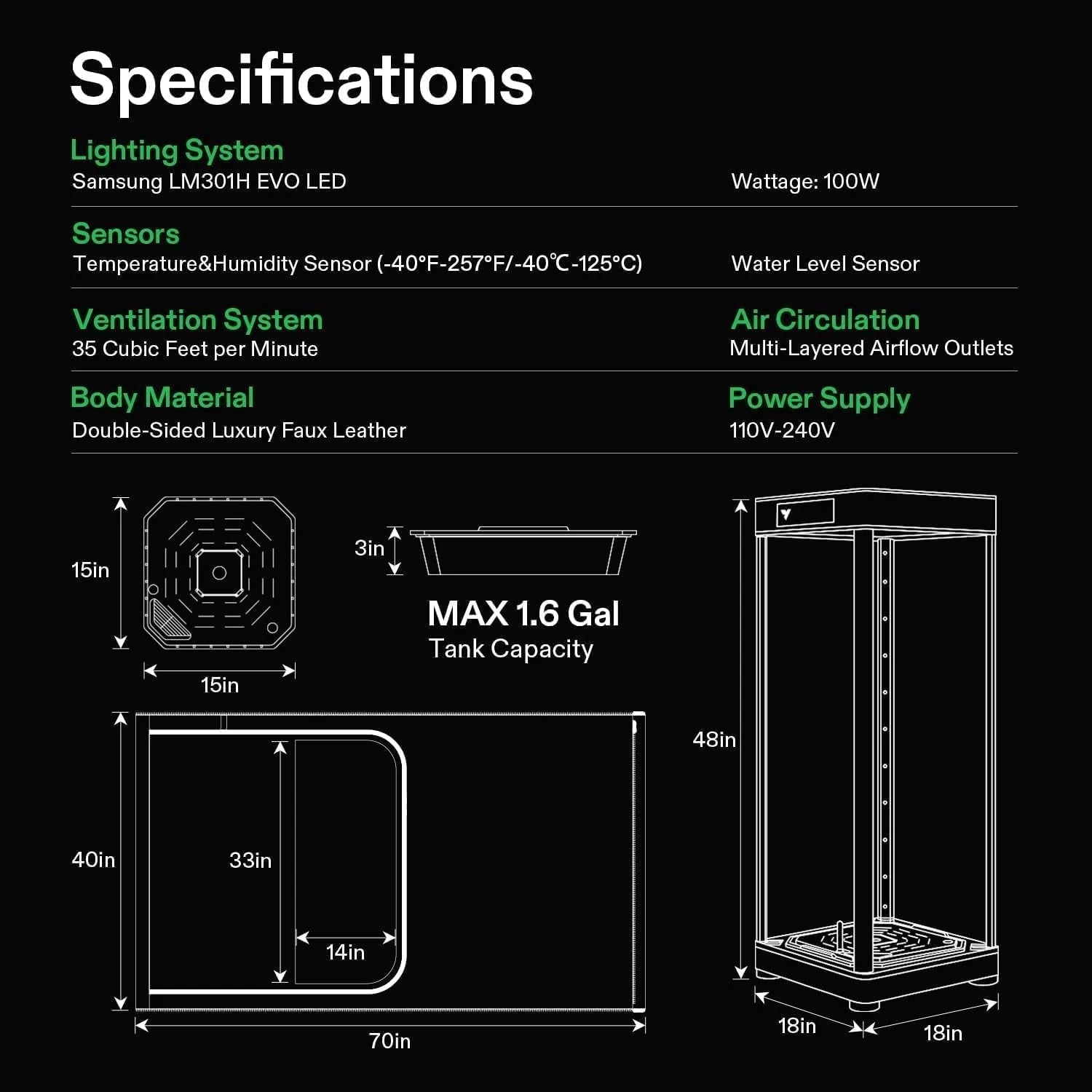 4 foot tall VGrow Smart Grow Box Complete Grow Tent Kit Soil Version