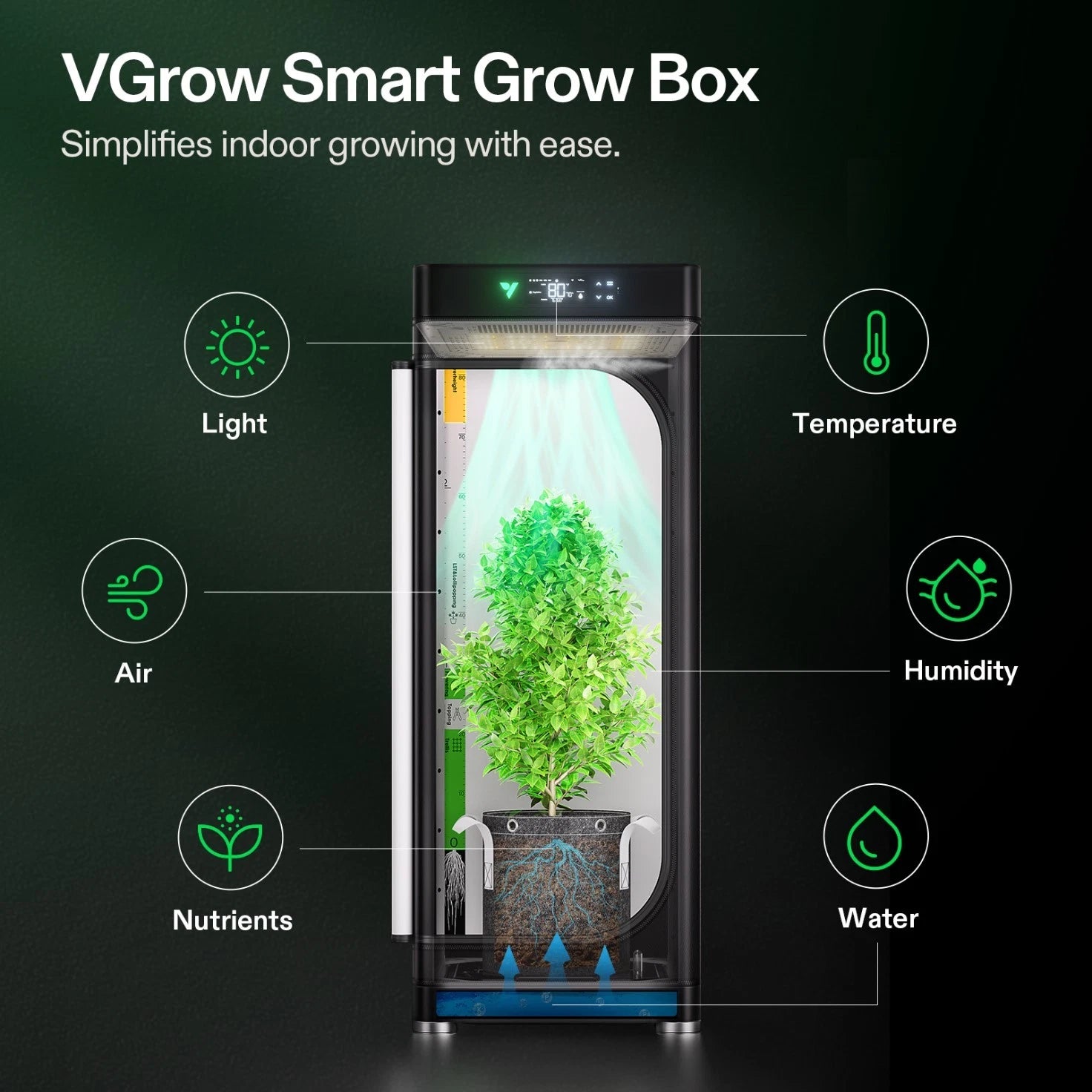 4 foot tall VGrow Smart Grow Box Complete Grow Tent Kit Soil Version